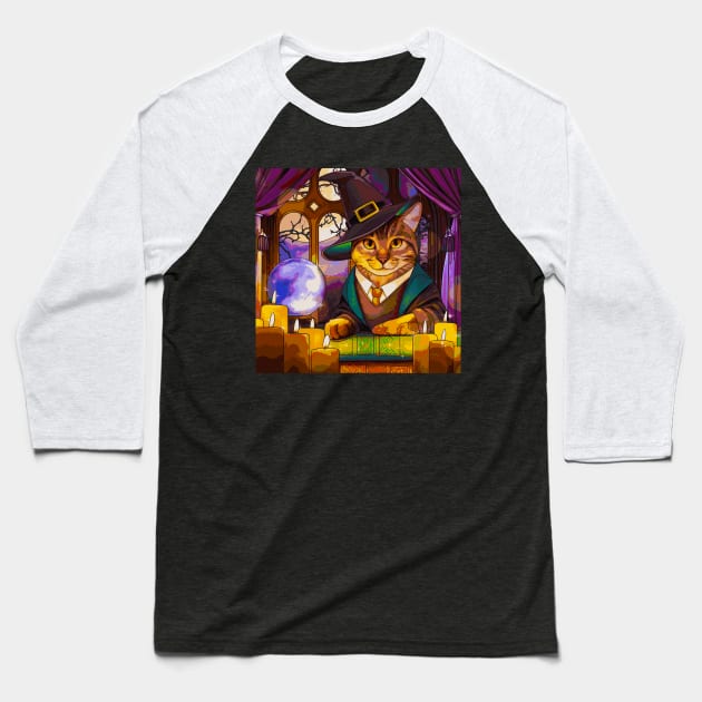 Transfiguration (Witch Tabby) Baseball T-Shirt by Morrigan Austin